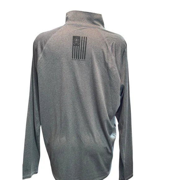Men's Springfield Armory Gray 1/4 Zip Sweatshirt L euc - Picture 2 of 2